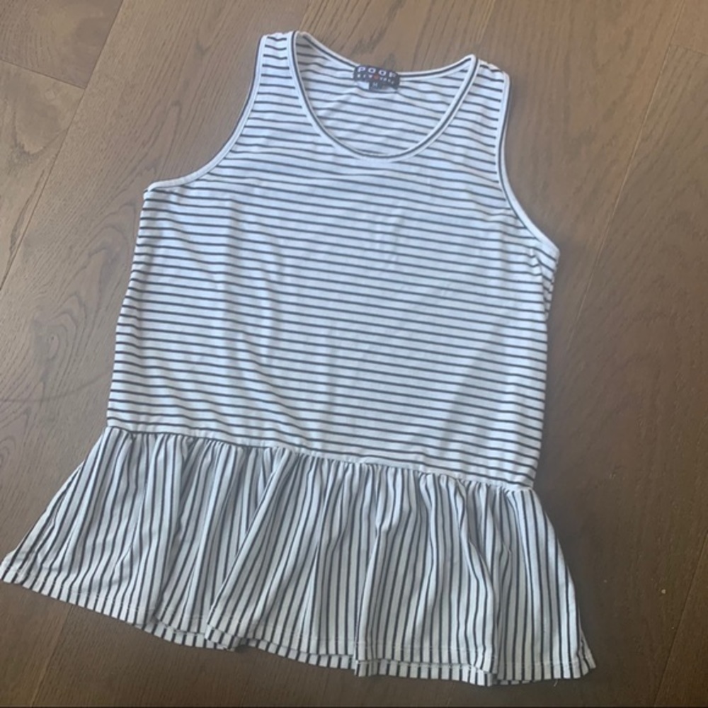 Striped Sleeveless Peplum Top